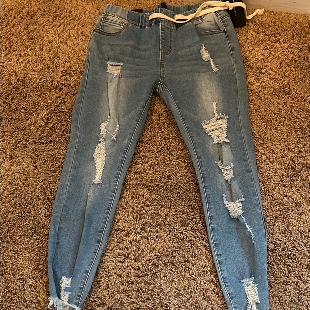 American Bazi Blue Skinny Distressed Jeans